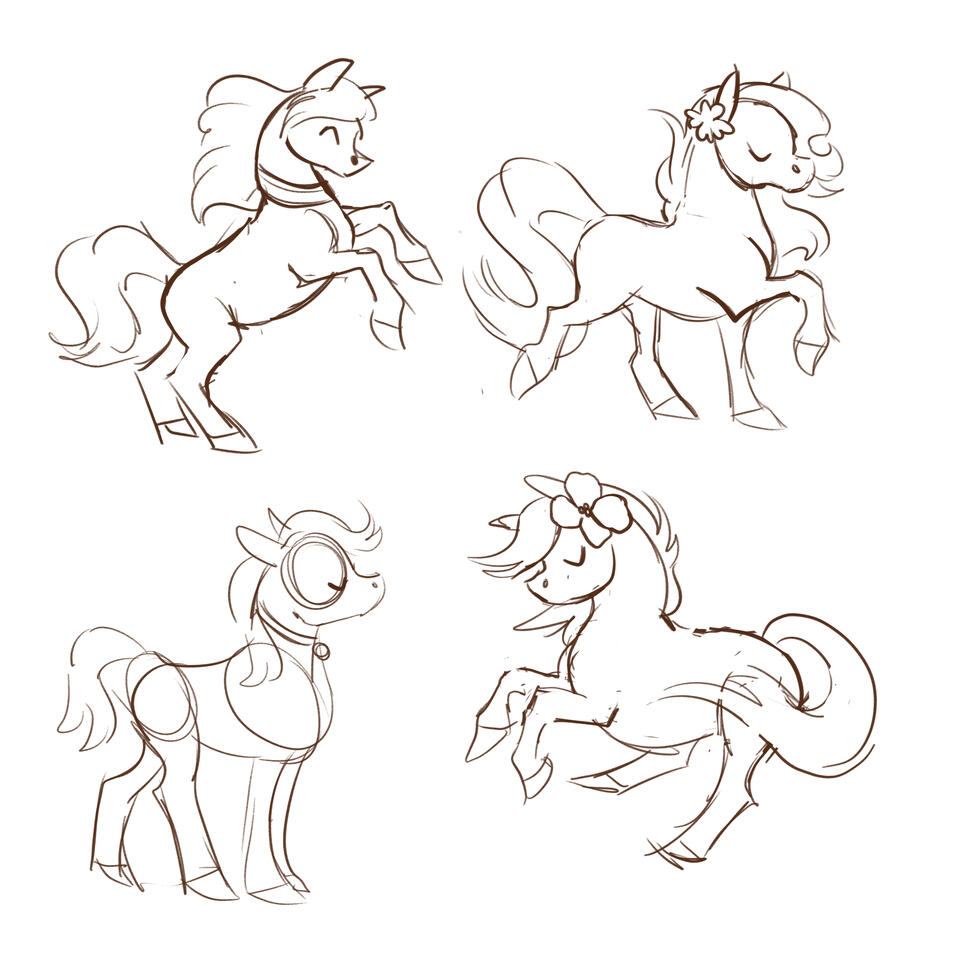 Happy Horses Sketch Exploration